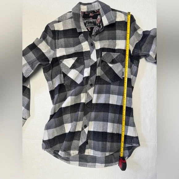 Pladra 100% cotton flannel black and white button down. - Picture 10 of 11